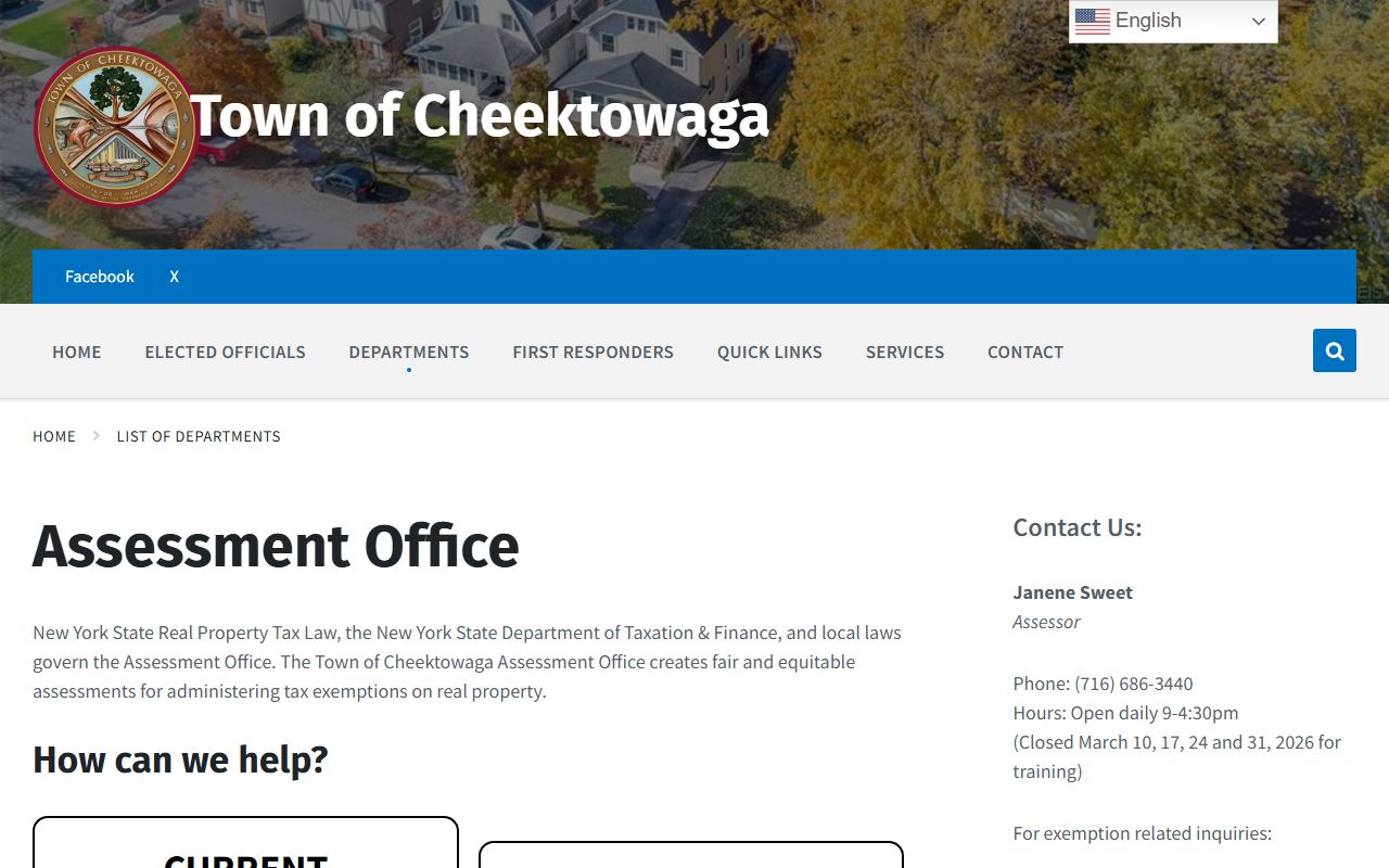 Town of Cheektowaga Assessor property records search portal