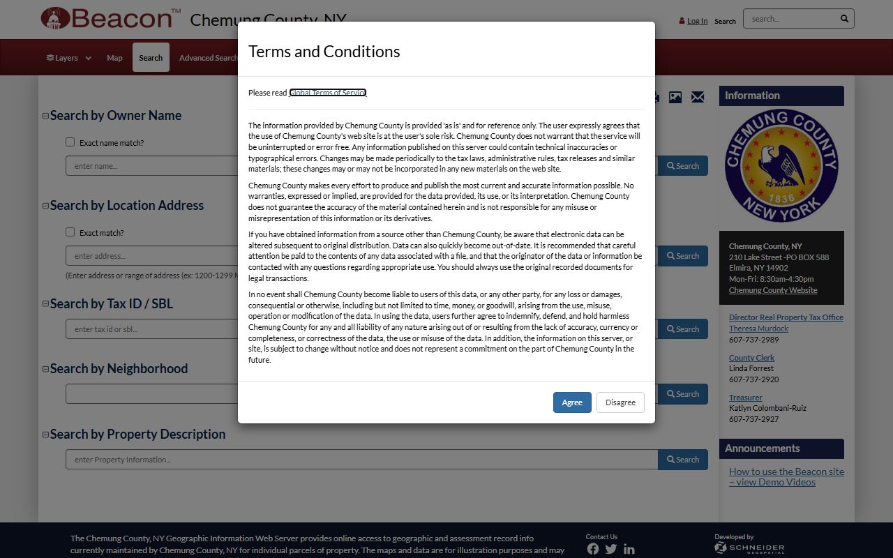 Chemung County SDG Image Mate Online system for real property information